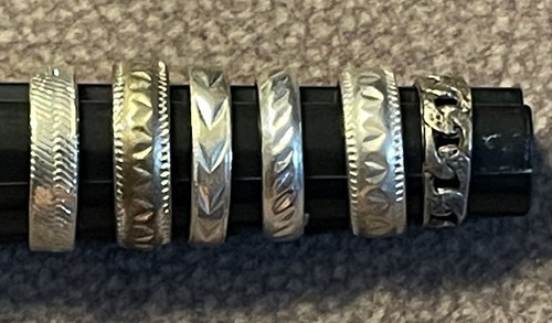 Toe Rings - Silver Tone Adjustable - Set of 6 -Assorted Designs Boho Bands Teens