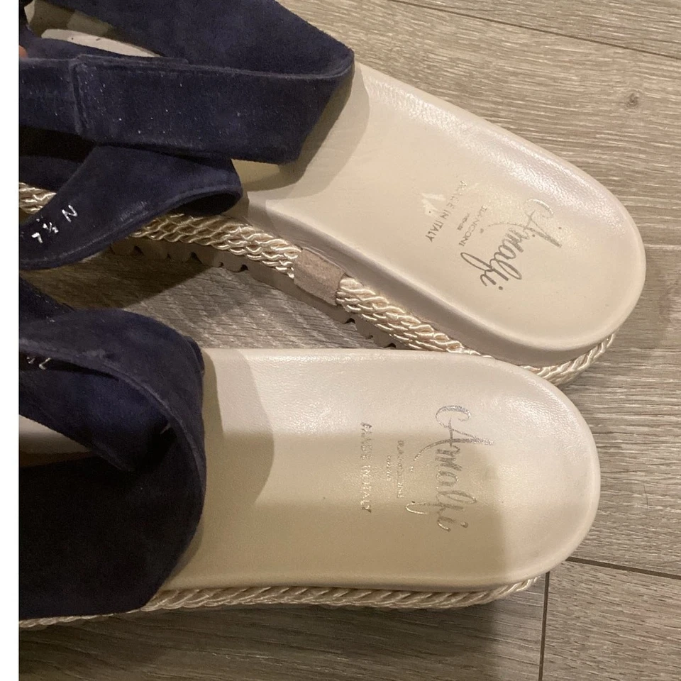 Sandalia de gamuza Amalfi para mujer con cordones planos 7,5 N azul marino blanco Nautical Resort Foto 4 de 4