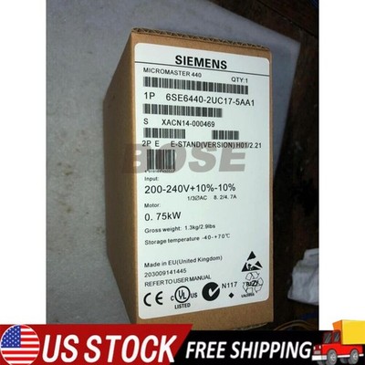 New Siemens 6SE6440-2UC17-5AA1 MICROMASTER440 without filter 6SE6 440-2UC17-5AA1