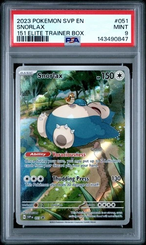 2023 POKEMON SVP EN-SV BLACK STAR PROMO 151 ELITE TRAINER BOX #051 SNORLAX PSA 9