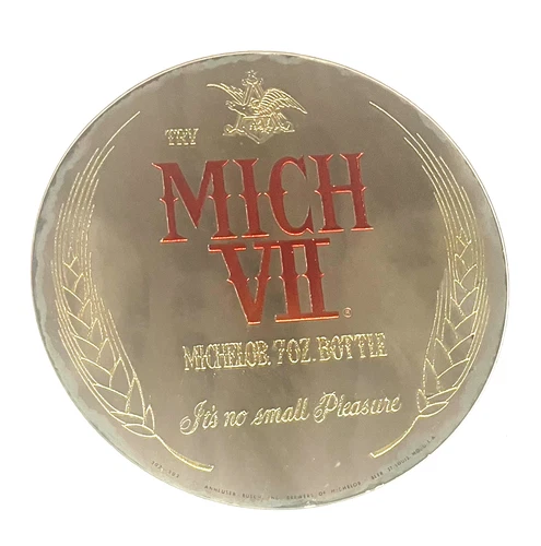 Vintage Original MICHELOB MICH VII BEER Round Mirror Sign Anheuser-Busch