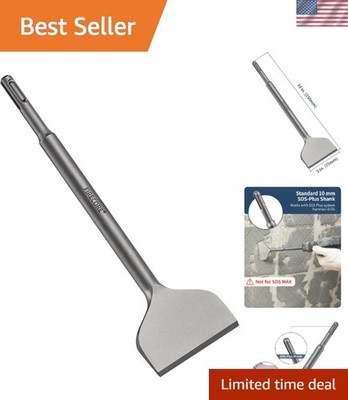 Ergonomic 10'' SDS Plus Chisel Bit - 3'' Wide for Enhanced Tile Removal Efficiency