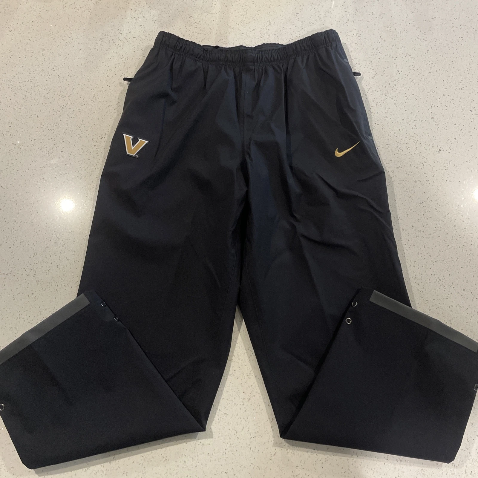 Nike Vanderbilt Commodores Rain Pants XL Black Track Ankle Zip