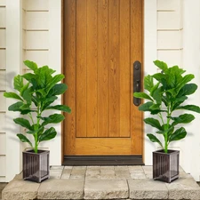 2-Pack Artificial Tree Artificial Fiddle Leaf Fig Tree for Indoor and Outdoor