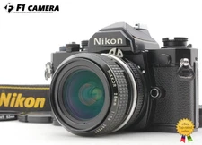 [Exc+5] Nikon FM Black 35mm SLR MF Film Camera Ai 28mm f2.8 Lens From JAPAN