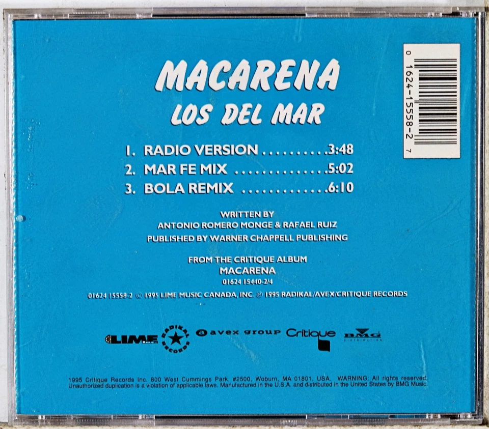 Los Del Mar - Macarena Ep (CD 1995) — 第 2/2 张图片