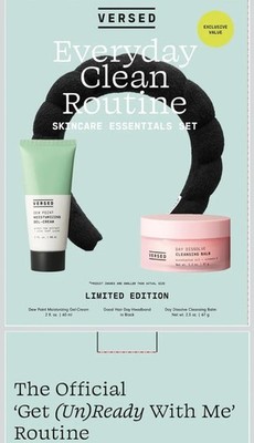 Versed Everyday Clean Routine Travel Essentials 3Piece Skincare SetDew Point Gel