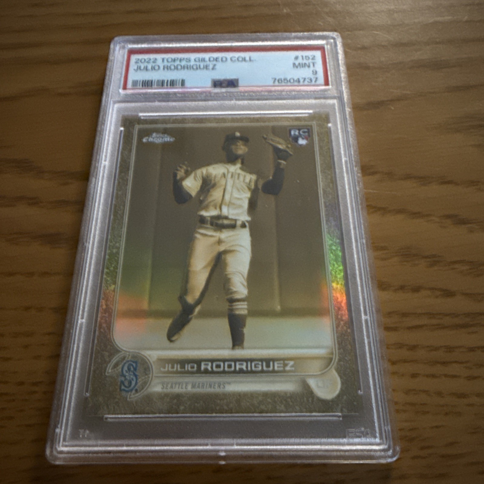 2022 Topps Chrome Gilded Julio Rodriguez Cast in Gold RC #/199💥PSA 9 Mint💥