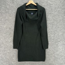 Gap Mini Dress Women M Medium Black Short Wool Cowl Neck Long Sleeve Casual
