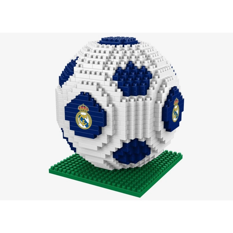 FOCO Real Madrid BRXLZ 3D Club Crest Soccer Ball Construction Kit 696 Pieces Official