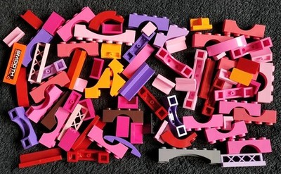 Lego Zaun Bögen Absperrung Konvolut Geländer Gitter rosa lila gemischte Teile Paket