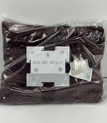 Barefoot Dreams CozyChic 45x60 Tri-Color Blanket Throw Black Currant
