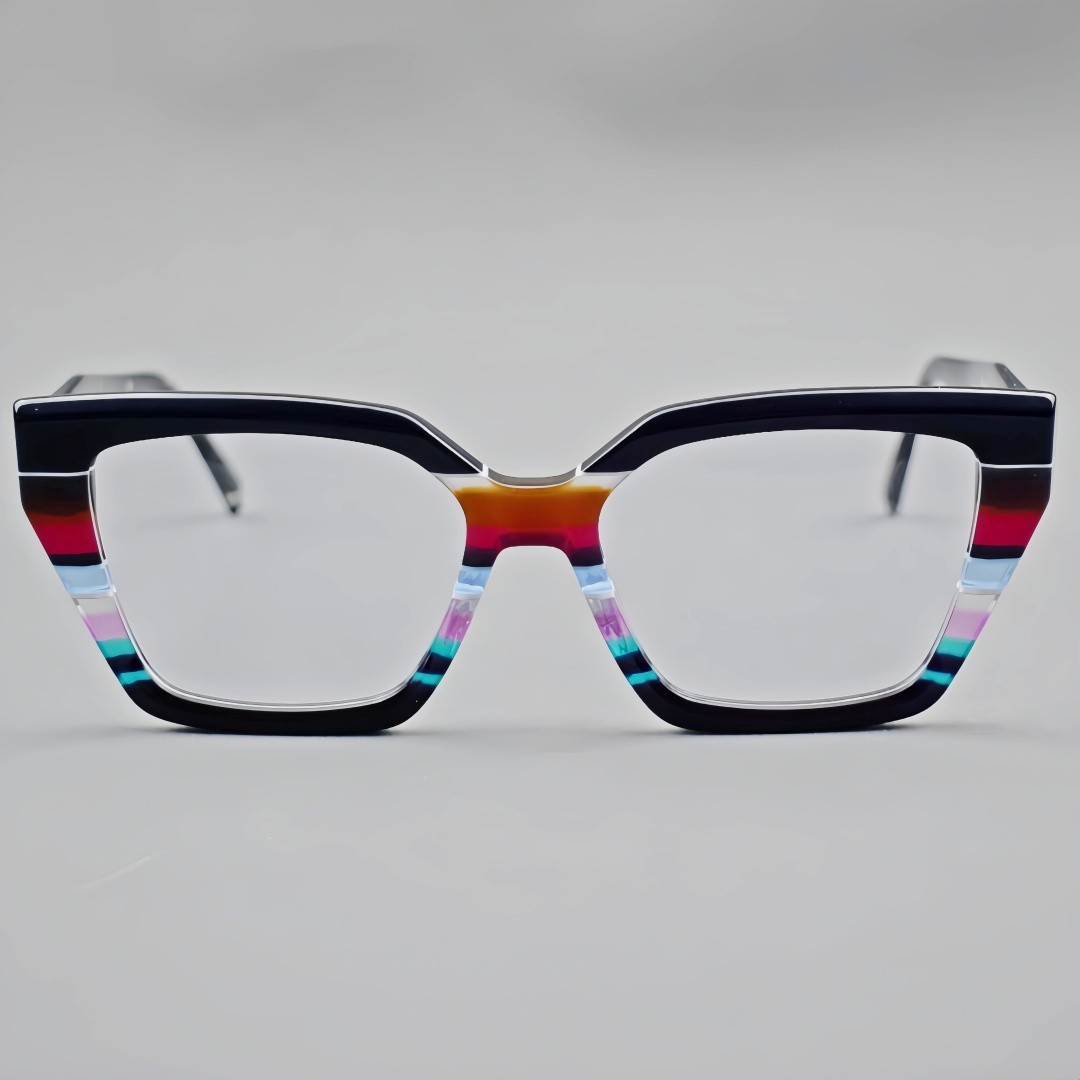 Clourful Eyeglasses Fashion Vintage Square Thick Acetate Eyeglasses Frames Women