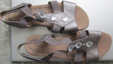 Image of Hotter - Savannah Sandals - Bronze Metallic Flat Low Heel Size 7 Unworn