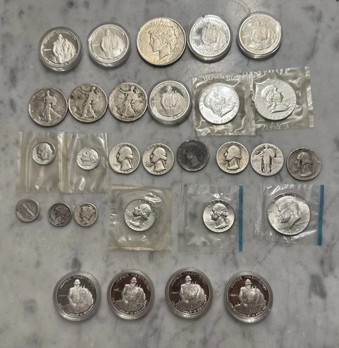 $10 Face Value 90% Silver Peace, Walking Liberty, Mercury Dime, Proof, & More