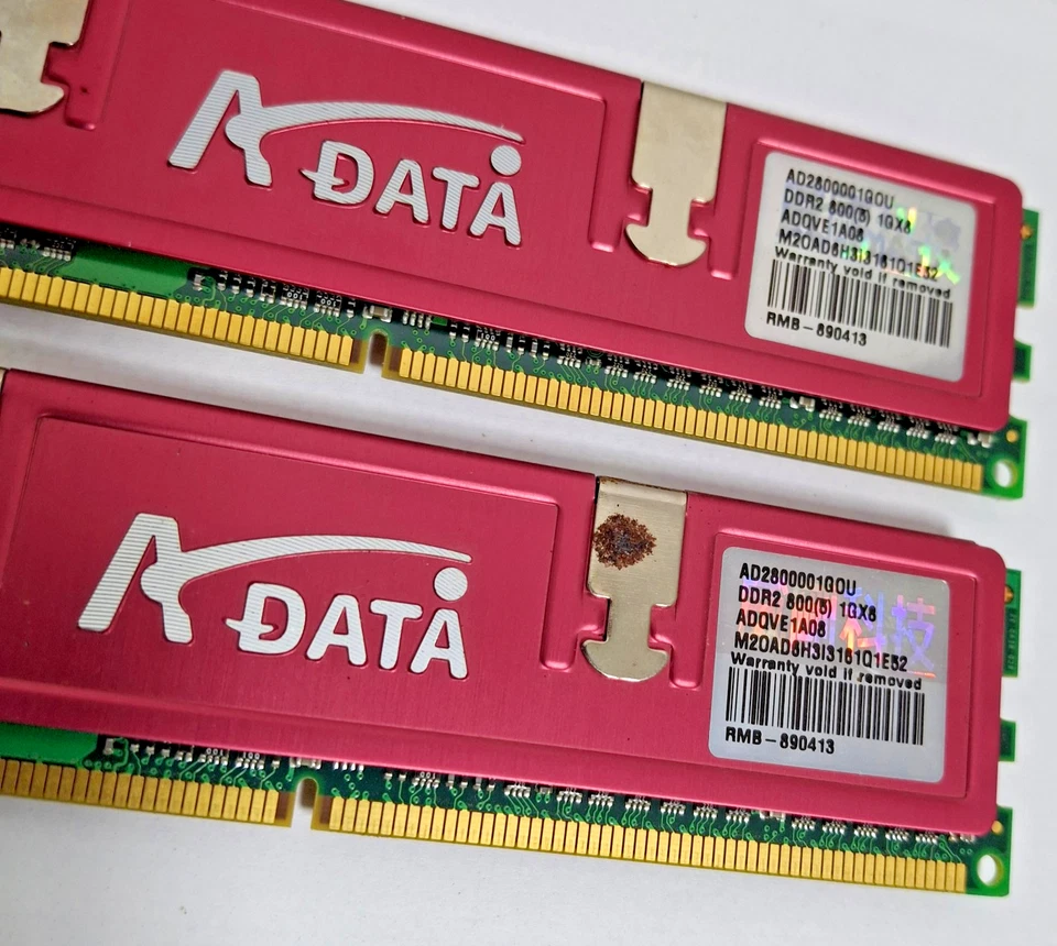 (LOT OF 2) ADATA Memory 1GB M20AD6H313161Q1E52 DDR2 800(5) 1GX8 Desktop RAM - Image 3 of 4