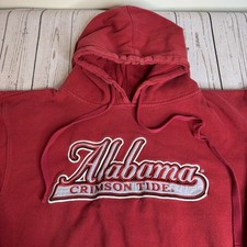 Y2K Alabama Crimson Tide Spellout Hoodie Sweatshirt Mens Large Embroidered Red