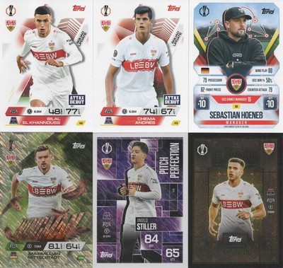 Topps Match Attax Extra 2025 2026  Champions League  6x VfB Stuttgart