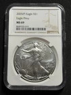 2025 P $1 American Silver Eagle "Privy" 1oz NGC MS69 Brown Label - One Day Sale!