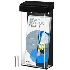 1 Pcs Outdoor Brochure Holder 4 x 9 Inch Waterproof Wall Mount Literature Box...