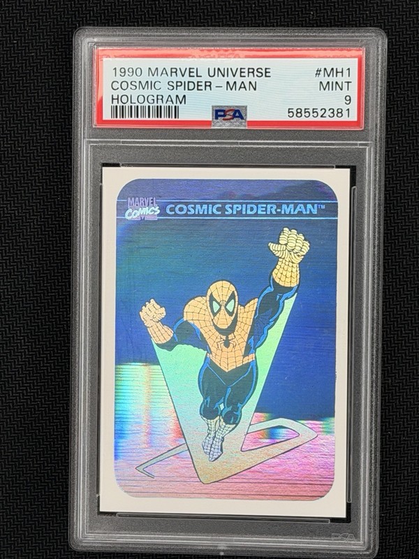 1990 MARVEL UNIVERSE HOLOGRAM #MH1 SPIDER-MAN PSA 9