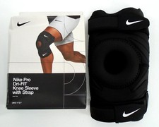 Nike Pro Open Patella Knee Sleeve w Strap Adult XXL Black/White