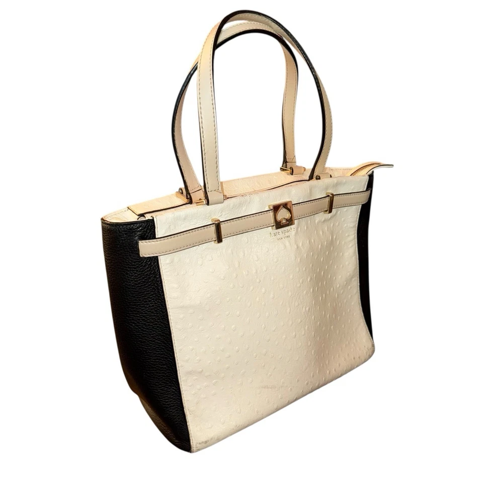 Сумка с короткими ручками наплечная Kate Spade New York Houston Street тисненая страусиная на молнии сверху - Изображение 3 из 4