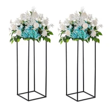 Black Plant Stand Indoor: 31.5” Tall Pedestal Stand for Wedding Centerpiec