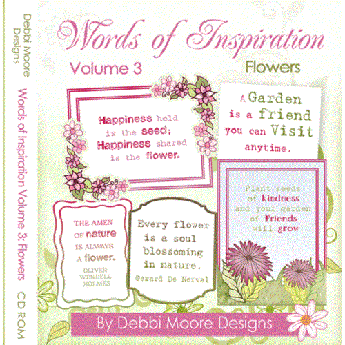 Debbi Moore Words Of Inspiration Volume 3 Flowers CD Rom (298348) - Picture 2 of 3
