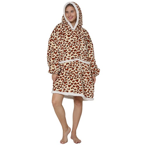 Men's Women's Hoodie Pullover Lazy Blanket Winter Warm Hooded Fleece Sweatshirt - Picture 10 of 32