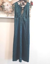 Vtg Victoria  s Secret Gold Label Lingerie Sz Medium Green Full Length chemise