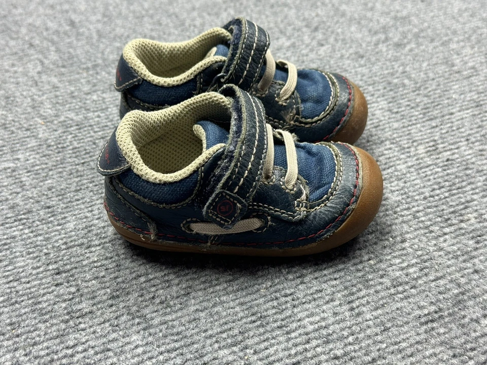 Stride Rite Shoes Boys Size 4W Wide Blue Leather - Image 4 of 4