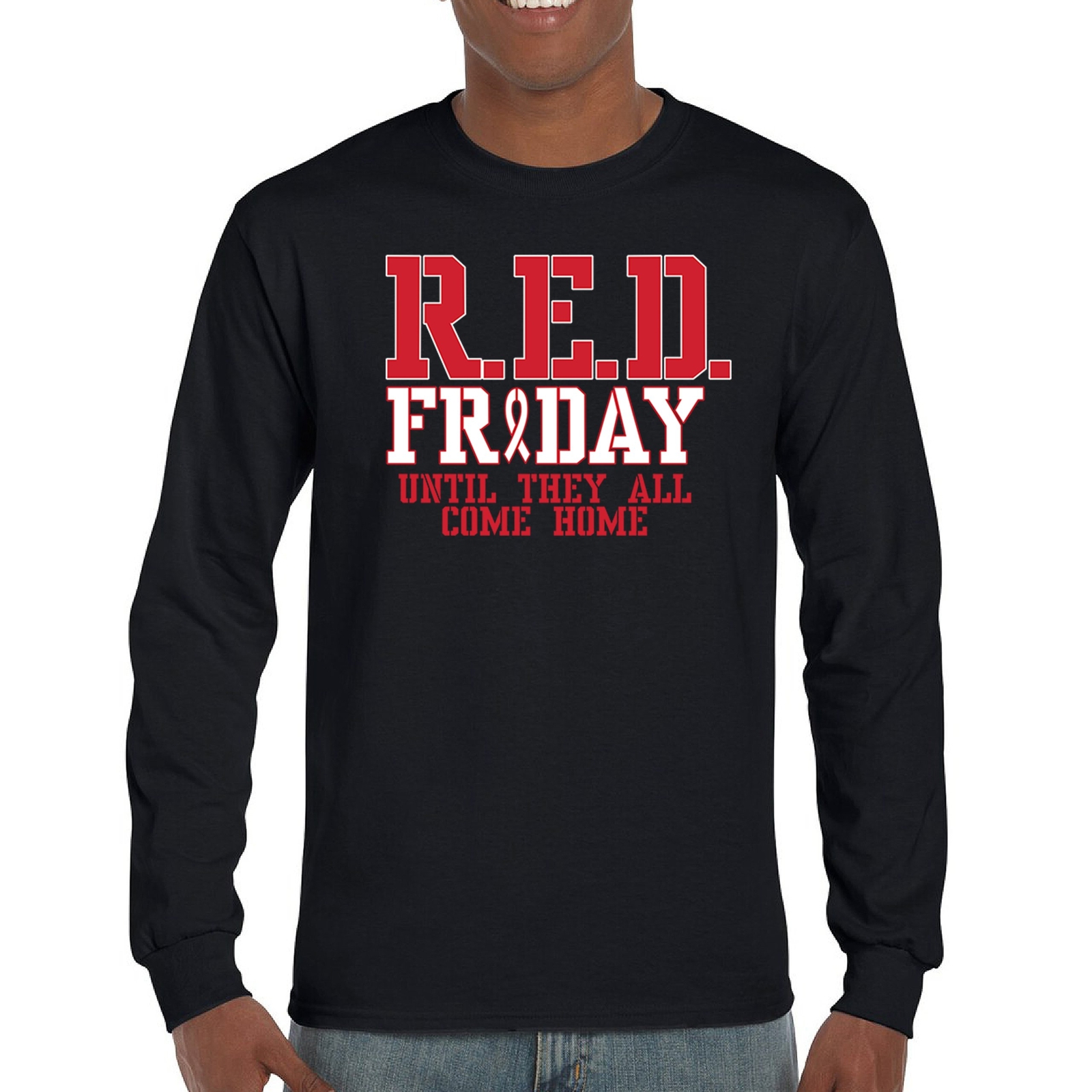 ALTRA T shirt a maniche lunghe RED Friday Until They All Come Home militare americano USA