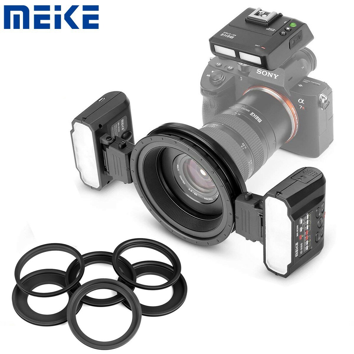 Meike MK-MT24 Macro Twin Lite Flash with Trigger for Sony A9 A7III A7RIII  A7II