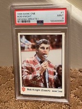 1986 Bank One IU Bob Knight psa 9 RC 1 CARD Assembly Hall ICONIC Plaid jacket