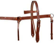 Leather Western Tack Set With Headstall ,Breast Collar and Reins.