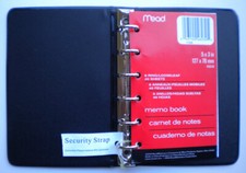Mead 46030-BK Mini 6-Ring Black Memo Books with 3 x 5-inch Lined Paper, 4-Pack