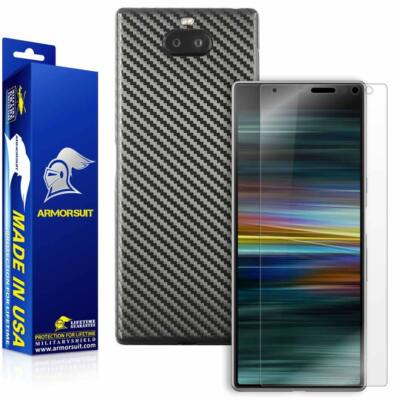 ArmorSuit Sony Xperia 10 Plus Screen Protector + Black Carbon Fiber Skin USA