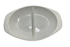 Vintage Pyrex Delphite Blue Glass 1.5 qt Divided Baking Dish Serving 13" 1063