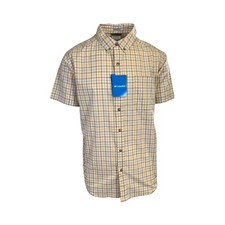Columbia Men's Raw Yellow Brown Multi Plaid Rapid Rivers II S/S Shirt 715 