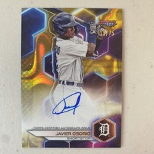 2023 Bowman's Best Baseball Javier Osorio Gold Lava Refractor Auto 13/75 Tigers