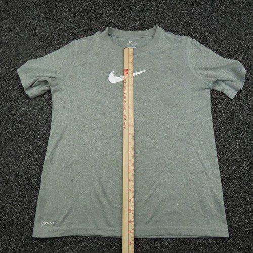 Nike Shirt Youth Large Gray Dri-Fit Short Sleeve Breathable Workout Gym Boys - Picture 7 of 10