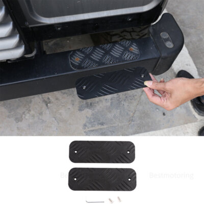 2X Black Alloy Front Bumper Guard Plate Cover for LR Defender 90 110 2004-2018