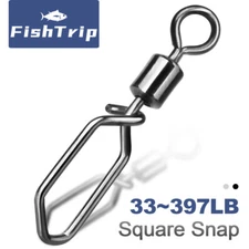 FishTrip Rolling Swivels Snap Stainless Steel Fishing Connector Terminal Tackle