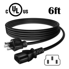 UL 6ft AC Power Cord Cable For Epson PowerLite 1288 3LCD Projector 4000 Lumens