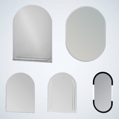 Gewölbter Spiegel Wandmontage Waschtisch Make Up Bad Ankleide Schlafzimmer Glas