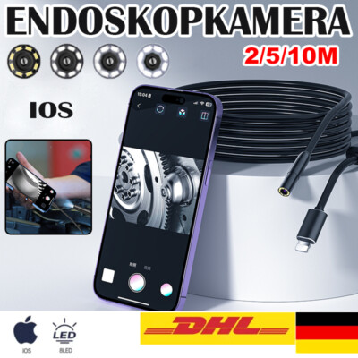 Endoskop Kamera HD Für iPhone iPad IOS Wasserdicht 8 LED IP68 Kamera Inspektion
