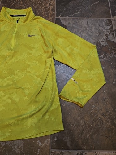 Nike Running 1/4 Zip Top XL Girls Everyday Simple Athleisure Dri-Fit Yellow Neon - Picture 4 of 12