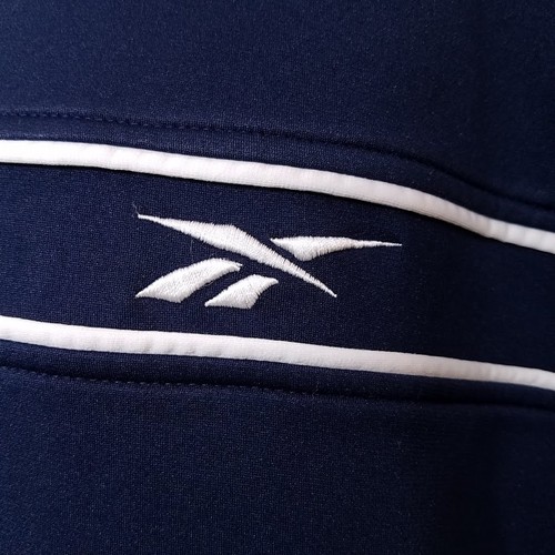 Vintage Reebok Track Jacket Mens Size Large Blue 90s Full Zip Mock Neck - Picture 3 of 8