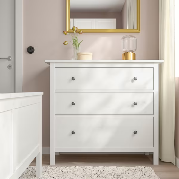 Ikea HEMNES white stain 3 drawer dresser | eBay Ikea HEMNES white stain 3 drawer dresser | eBay